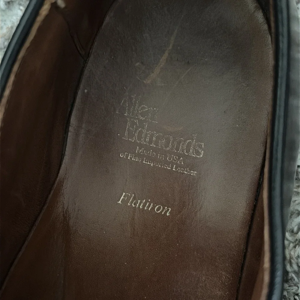 Allen Edmonds Flatiron Derby Oxfords Perforated Black Leather Sz 13 D 1103 25800